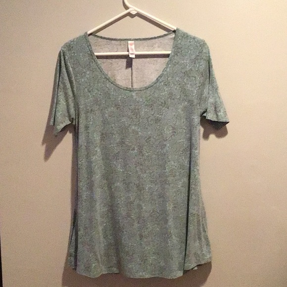 LuLaRoe Mint Green/Gray Short Sleeve Floral Print Tunic XS Scoop Neck - Picture 1 of 3